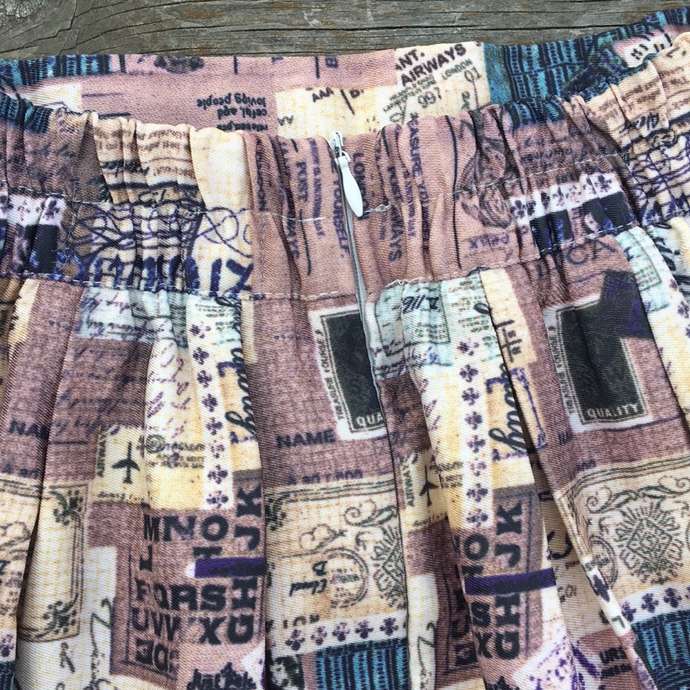 Letter Collage Print Vintage Inspired Skirt - Picture 7 of 8